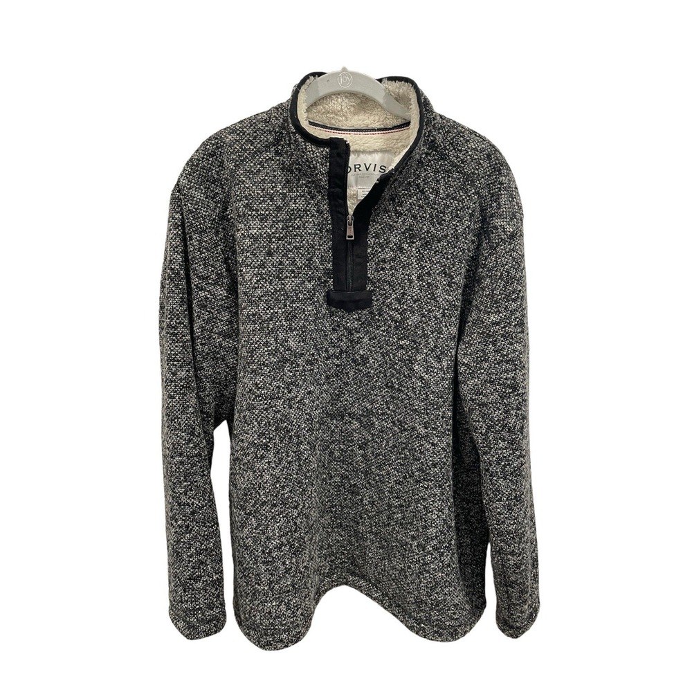 Orvis Men's Sherpa-Lined 1/4-Zip Pullover Heavy Fleece Sweatshirt/Jacket XL SI58